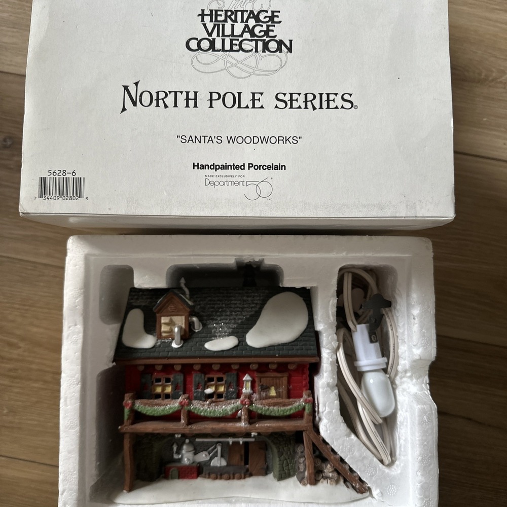 Vintage Department 56 Santa's Woodworks North Pole Series Box Light - 56286
